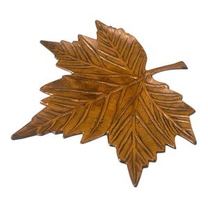 Illuminations Copper Metal Maple Leaf Decorative Display Tray Trinket Catchall